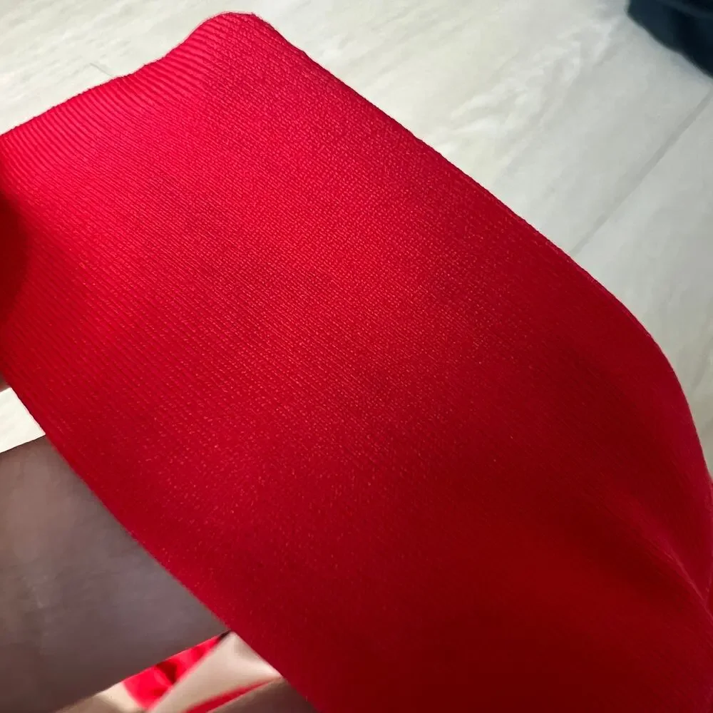 J Crew Flawed Bow One Shoulder Bikini Top Small Red